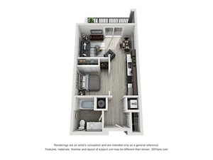 Studio, 1 bath, 562 sqft, $1,694