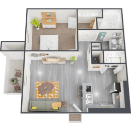 1 bed, 1 bath, 729 sqft, $969