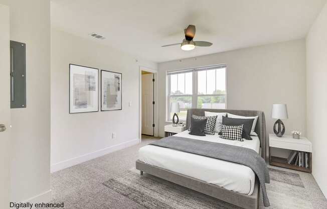 Bedroom with Ceiling Fan at Chase Creek Apartment Homes, Huntsville, AL, 35811