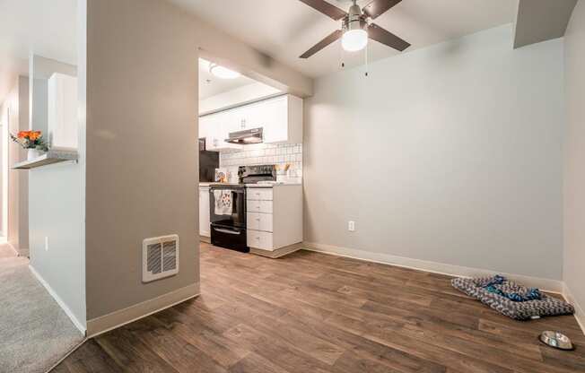 The Stinson Apartment Homes Model Kitchen and Dining Area