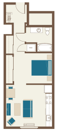 1 bed, 1 bath, 596 sqft, $1,499