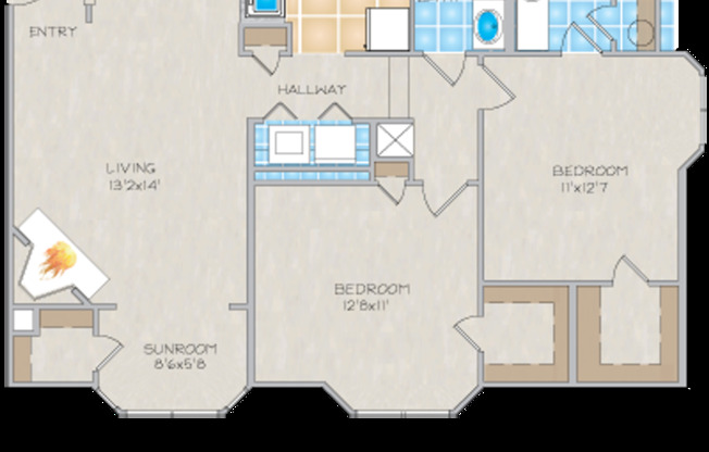 2 beds, 2 baths, 1,082 sqft, $1,610, Unit L170
