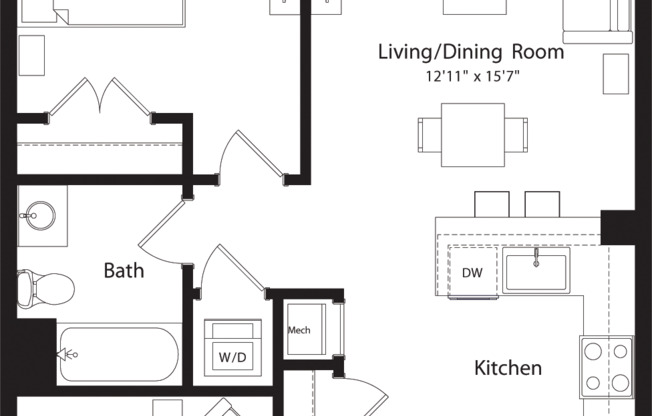 1 bed, 1 bath, 759 sqft, $2,765, Unit 211
