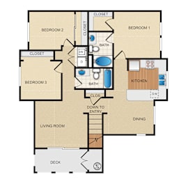 3 beds, 2 baths, 1,215 sqft, $2,796