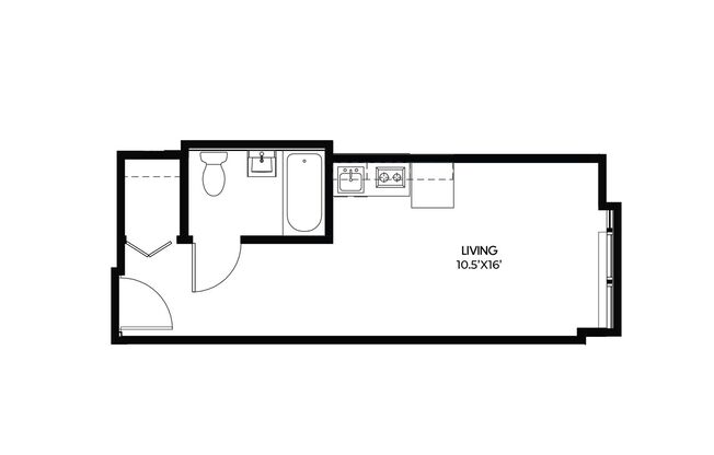 Studio, 1 bath, 330 sqft, $999, Unit 907