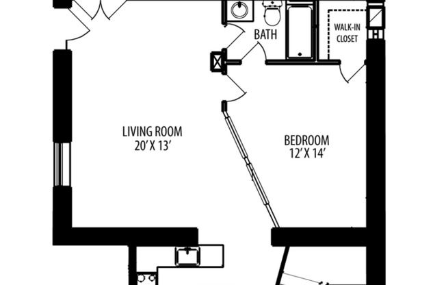 1 bed, 1 bath, 511 sqft, $1,425, Unit APT 104