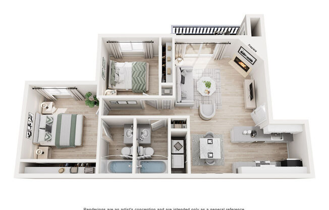 2 beds, 2 baths, 900 sqft, $1,929