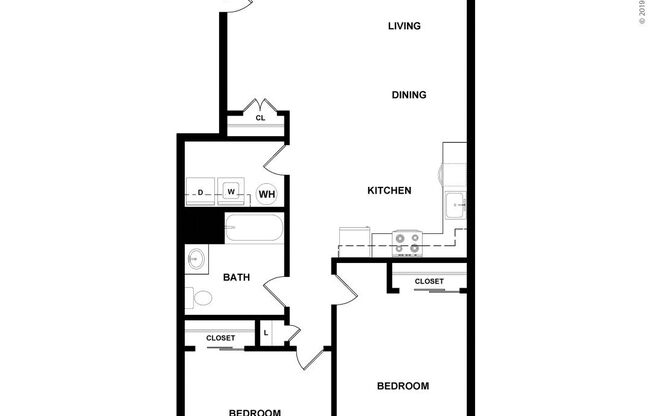 Riverside Arms - Two Bedroom One Bath - 2 bed - 1 bath - 915 sf