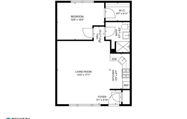 1 bed, 1 bath, 538 sqft, $1,750, Unit 7606-2C