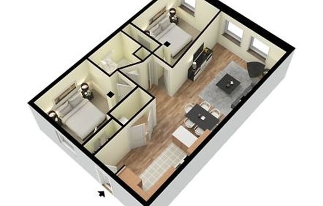 2 beds, 1 bath, 864 sqft, $1,750, Unit 212
