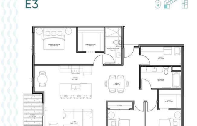 3 beds, 2 baths, 1,558 sqft, $2,545, Unit 229S