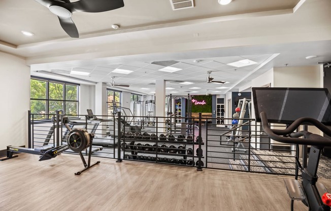 the gym at the preserve at green valley townhomes in green valley va