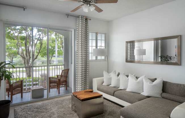 Living room and patio