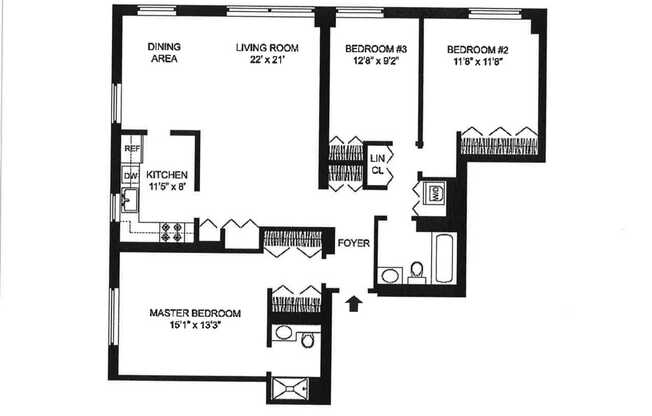 3 beds, 2 baths, 1,300 sqft, $8,750, Unit 4D