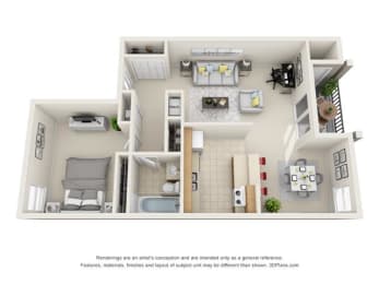 1 bed, 1 bath, 816 sqft, $1,100