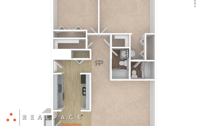 2 beds, 2 baths, 1,069 sqft, $1,212