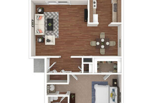 1 bed, 1 bath, 676 sqft, $740