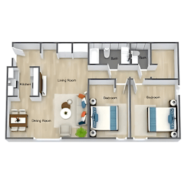 2 beds, 1.5 baths, 1,000 sqft, $1,225