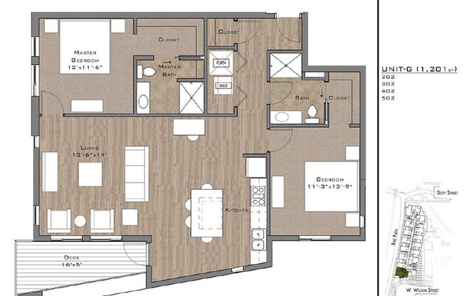 2 beds, 2 baths, 1,201 sqft, $2,895, Unit 202
