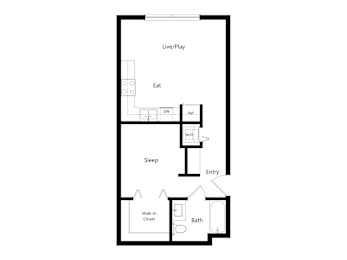 1 bed, 1 bath, 618 sqft, $2,834