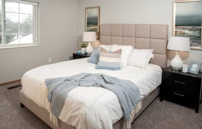 Spacious bedrooms with upgraded window coverings