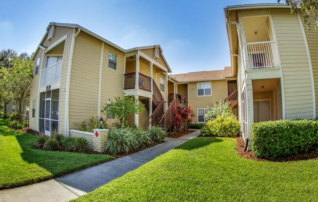 Every home has an outdoor living space with a private, screened-in porch or patio.