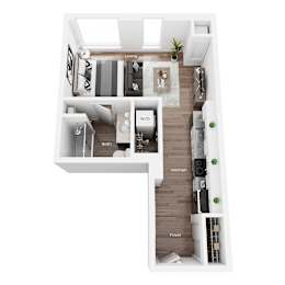 Studio, 1 bath, 492 sqft, $1,325