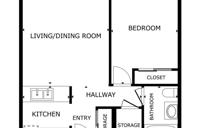 One Bedroom: Beds - 1: Baths - 1: SqFt Range - 587 to 640