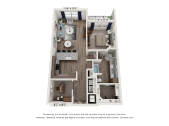1 bed, 1 bath, 941 sqft, $1,750