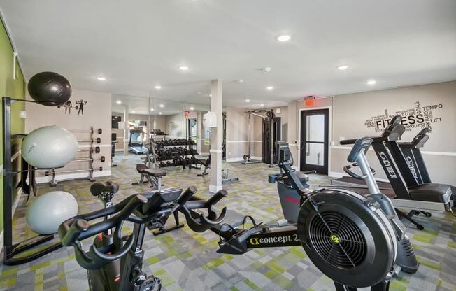 Fitness equipment at fitness center