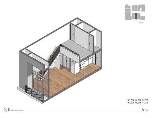 Type A Floor Plan at 1039 S. Hobart Blvd. Koreatown/Los Angeles, CA, Los Angeles, CA, 90006