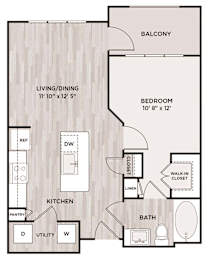 1 bed, 1 bath, 638 sqft, $1,006