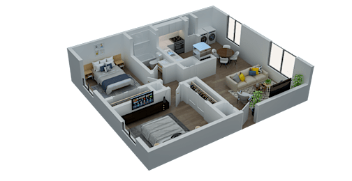 2 beds, 1 bath, 808 sqft, $1,194