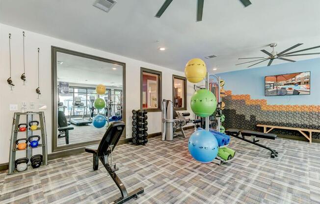 Gym at Delaneaux Apartments in New Orleans