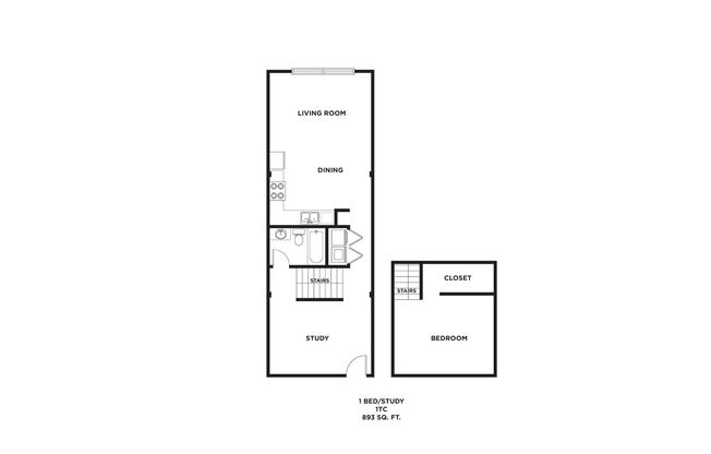 1 bed, 1 bath, 893 sqft, $1,970