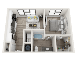 1 bed, 1 bath, 584 sqft, $1,539