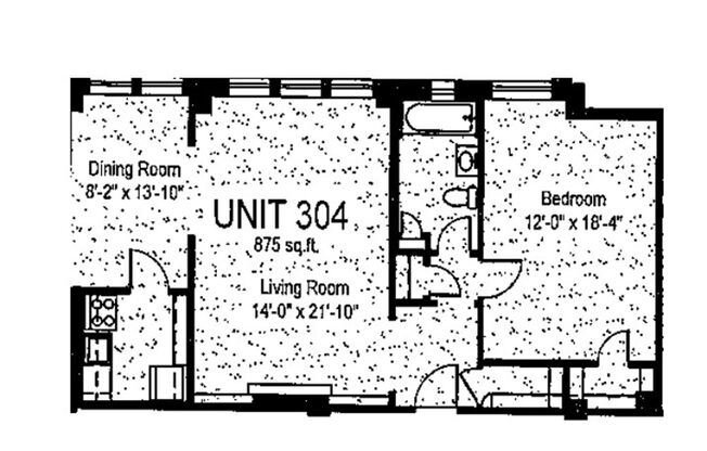 1 bed, 1 bath, 803 sqft, $1,510, Unit Royal York 304