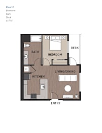 1 bed, 1 bath, 637 sqft, $2,150