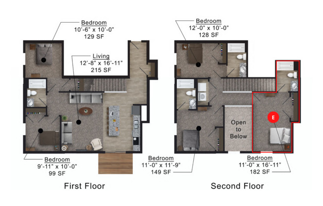 5 beds, 4 baths, 100 sqft, $600, Unit 305 - RBTR - E