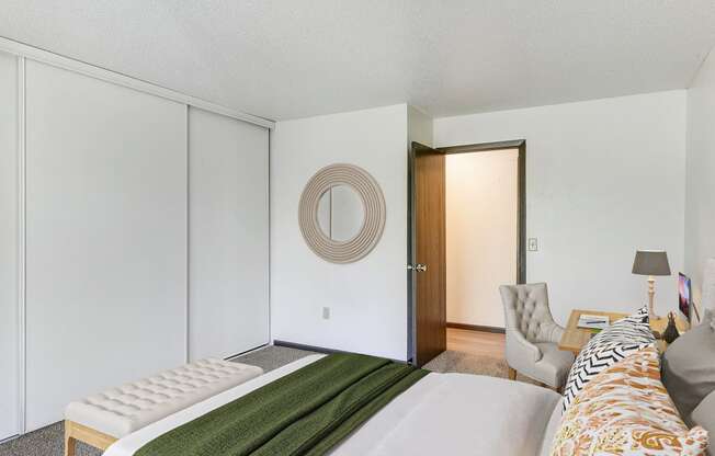 Bedroom With Closet at Pheasant Park Apartments, New Hope, MN