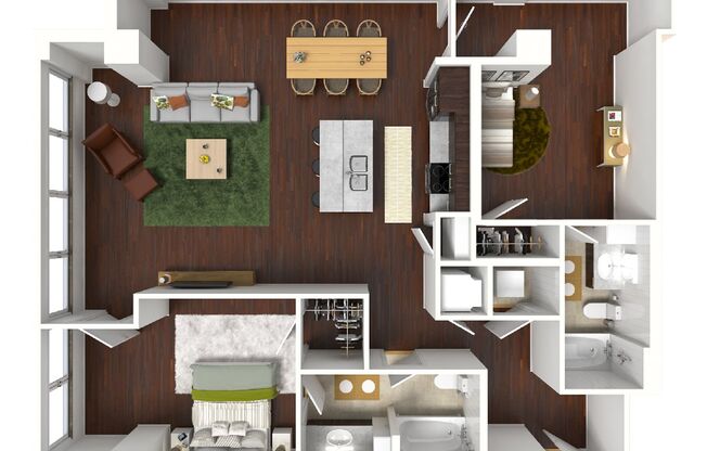 2 beds, 2 baths, 1,212 sqft, $2,323, Unit 519