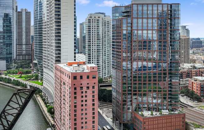 a view of the city from the top of a skyscraper  at Cassidy on Canal, Illinois, 60606