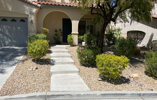 Pool!!! Spa!!! Summerlin!!! Gated!!! Park!! Mature lush landscape in back yard!! Synthetic Grass!! No Carpet.