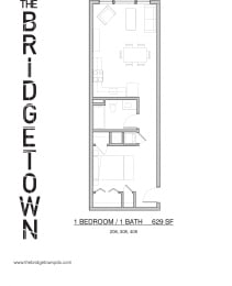 1 bed, 1 bath, 629 sqft, $1,742