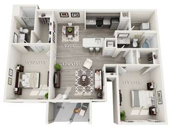 2 beds, 2 baths, 1,143 sqft, $1,655