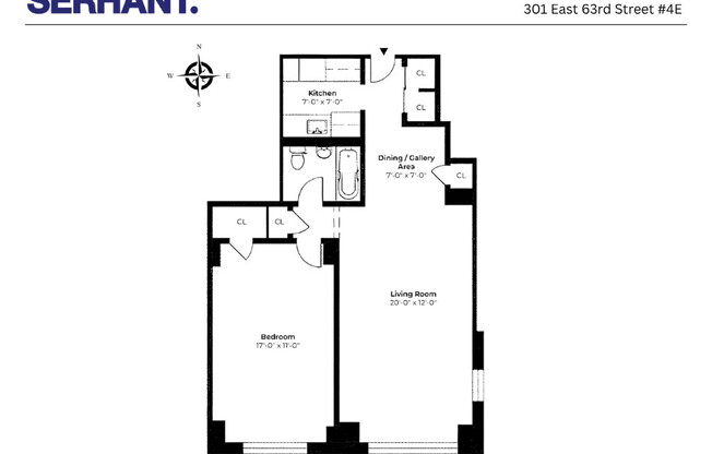 1 bed, 1 bath, $4,800, Unit 4E