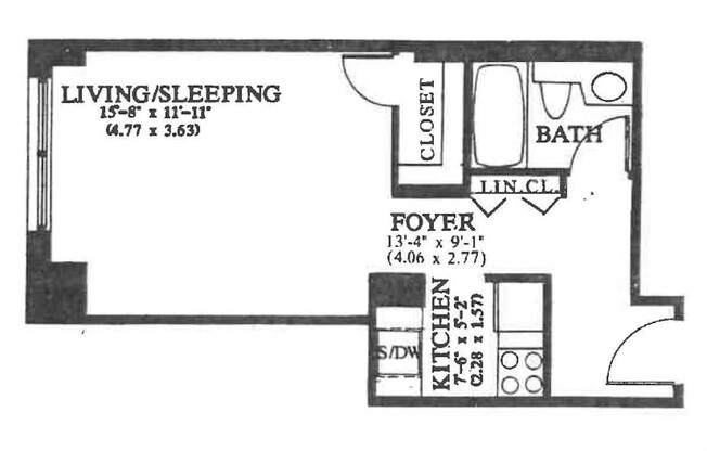 Studio, 1 bath, 372 sqft, $2,990, Unit 5M
