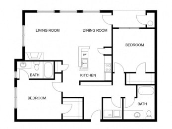 2 beds, 2 baths, 1,147 sqft, $1,535