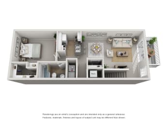 1 bed, 1 bath, 613 sqft, $999