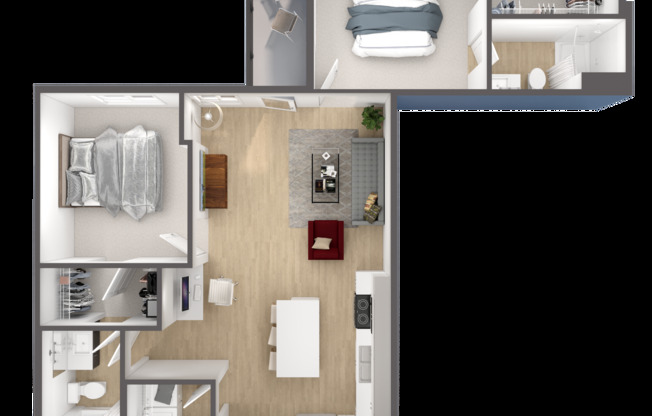 2 beds, 2 baths, 1,067 sqft, $1,550, Unit 218